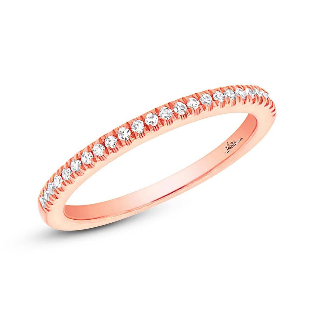 0.08 Ctw 14k Rose Gold Diamond Womens Band Size 7.25