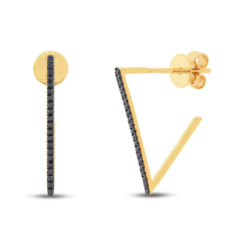 0.12 Ctw 14k Yellow Gold Black Diamond Earring