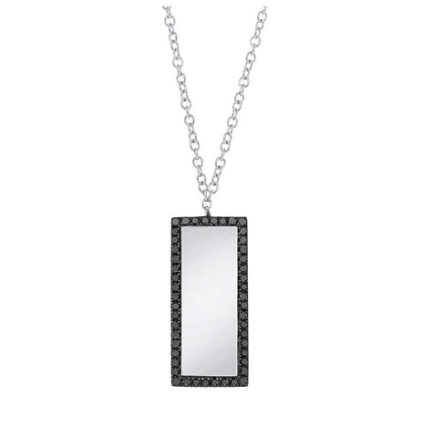 0.11 Ctw 14k White Gold Black Diamond Necklace