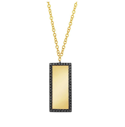 0.11 Ctw 14k Yellow Gold Black Diamond Necklace