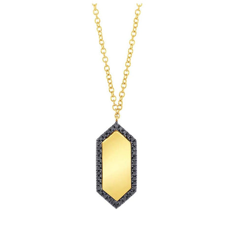 0.09 Ctw 14k Yellow Gold Black Diamond Necklace