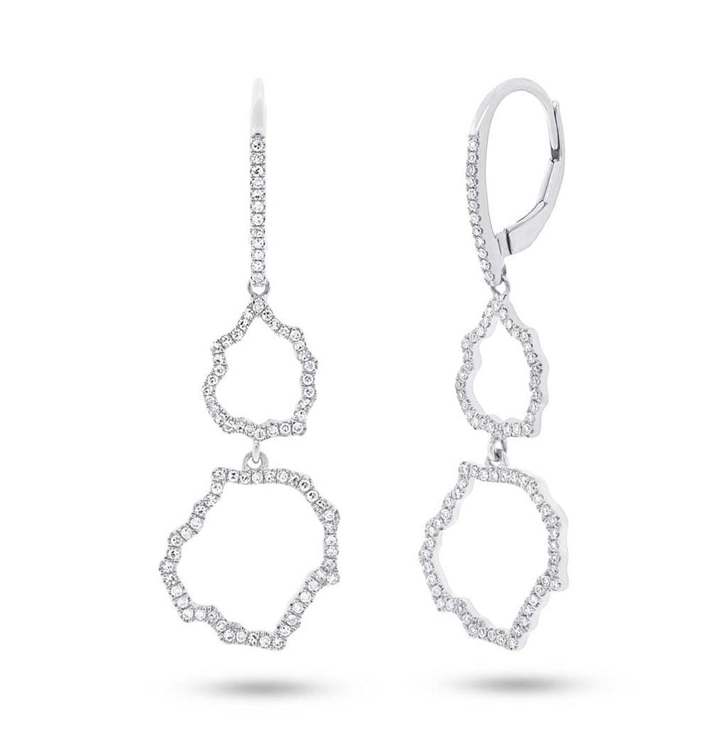 0.44 Ctw 14k White Gold Diamond Earring