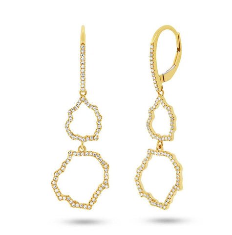 0.44 Ctw 14k Yellow Gold Diamond Earring