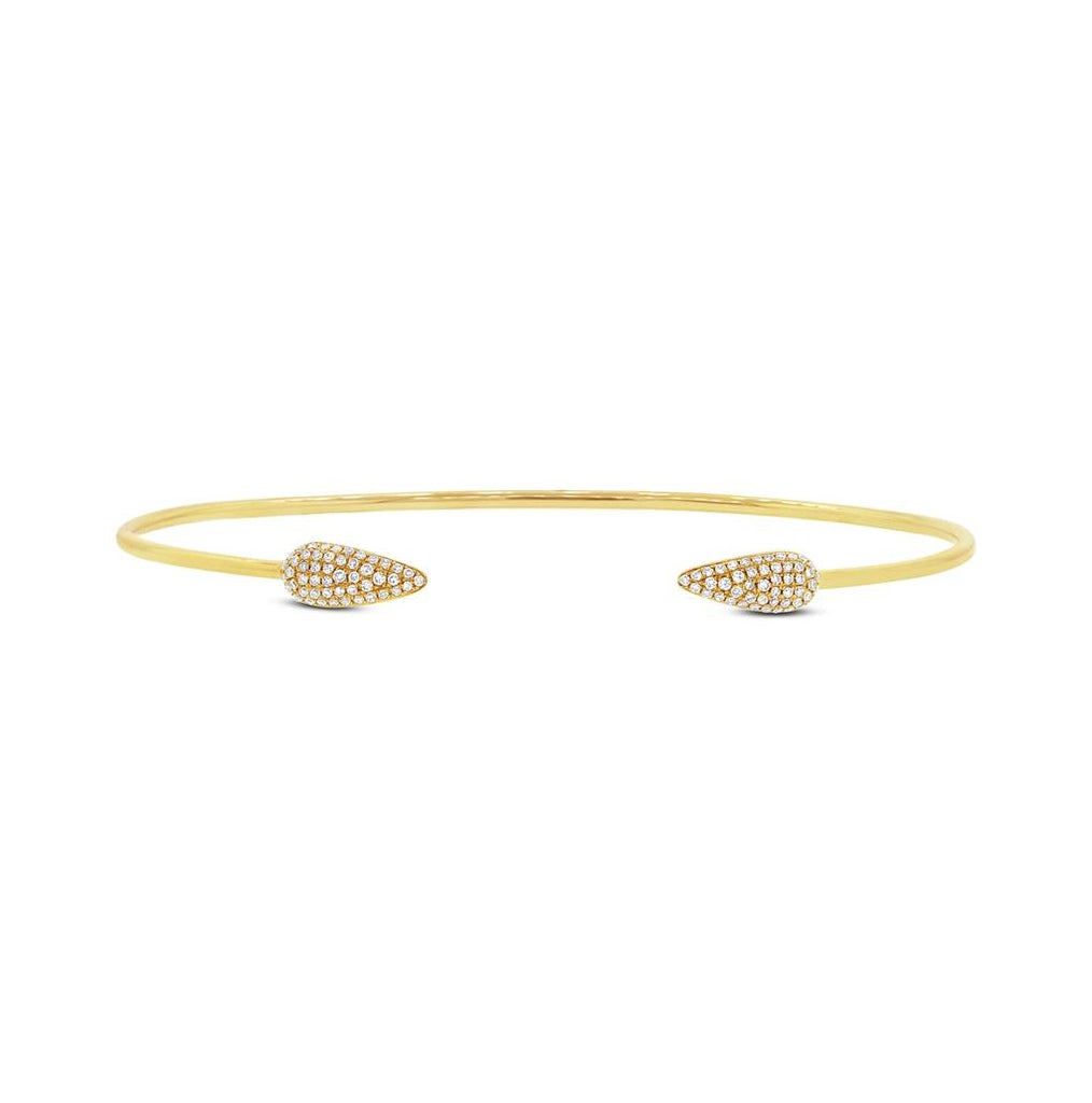 0.22 Ctw 14k Yellow Gold Diamond Bangle Bracelet