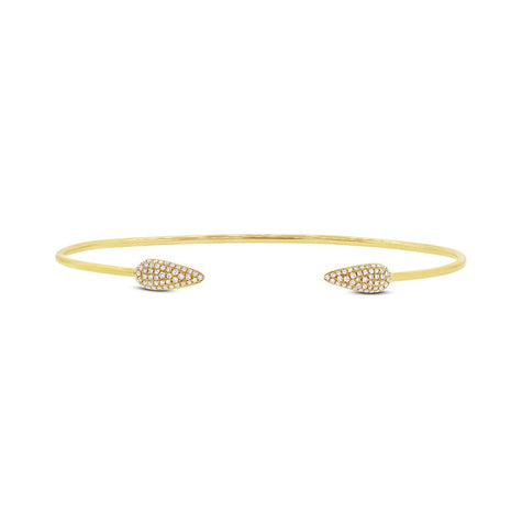 0.22 Ctw 14k Yellow Gold Diamond Bangle Bracelet