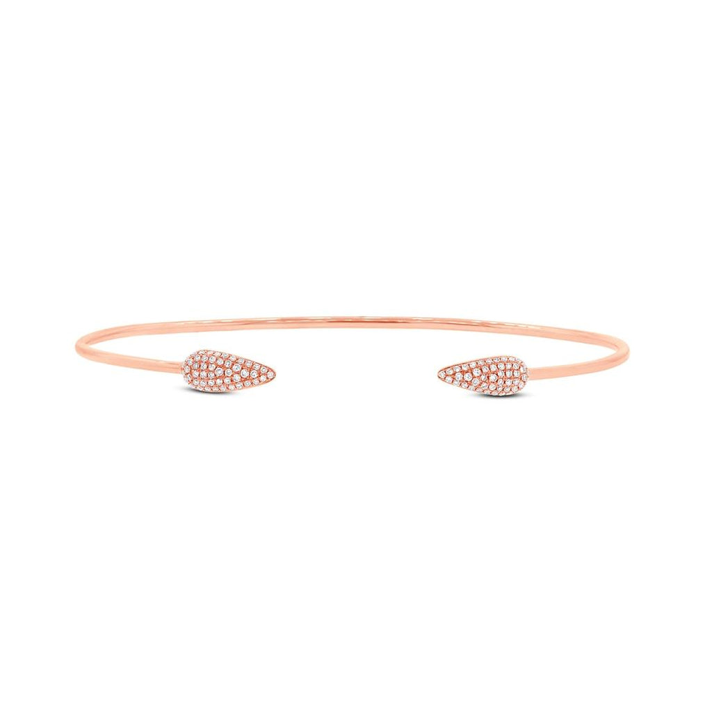 0.22 Ctw 14k Rose Gold Diamond Bangle Bracelet