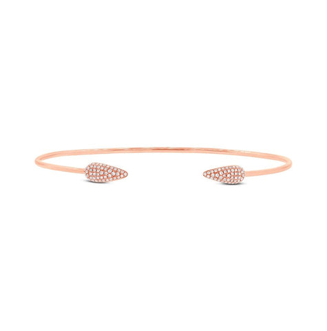 0.22 Ctw 14k Rose Gold Diamond Bangle Bracelet