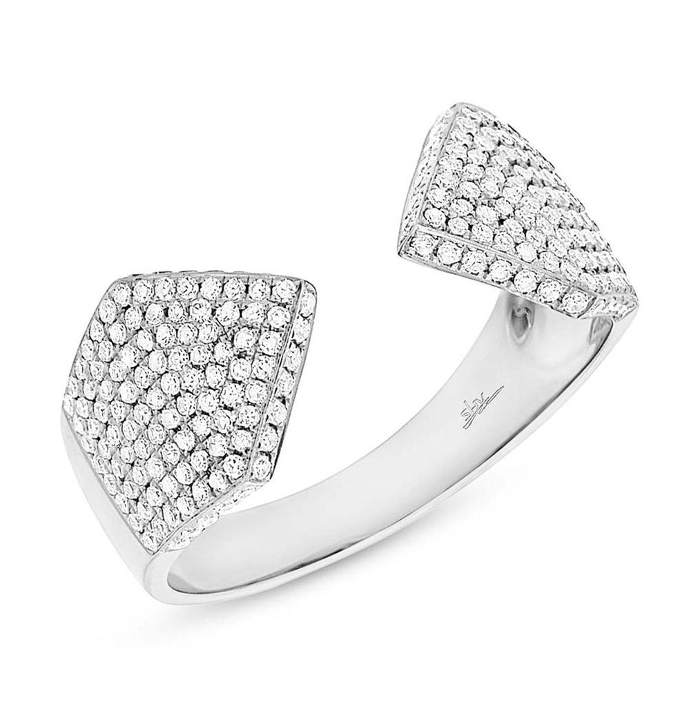 0.55 Ctw 14k White Gold Diamond Pave Womens Ring