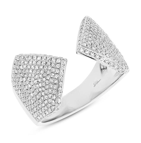 0.87 Ctw 14k White Gold Diamond Pave Womens Ring