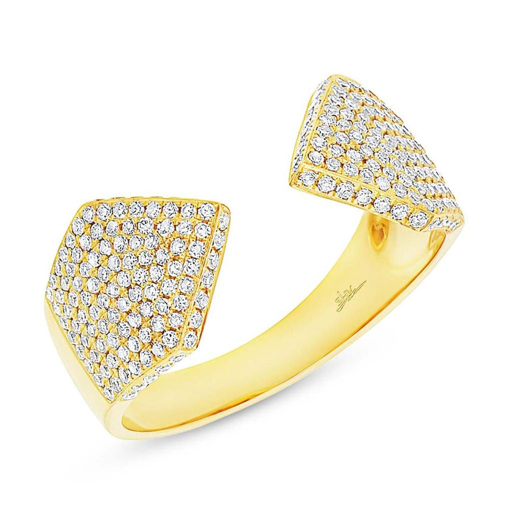 0.55 Ctw 14k Yellow Gold Diamond Pave Womens Ring