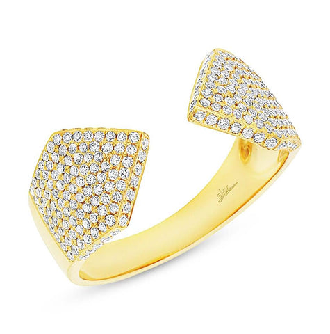 0.55 Ctw 14k Yellow Gold Diamond Pave Womens Ring