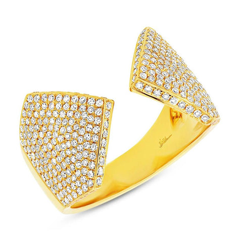 0.87 Ctw 14k Yellow Gold Diamond Pave Womens Ring