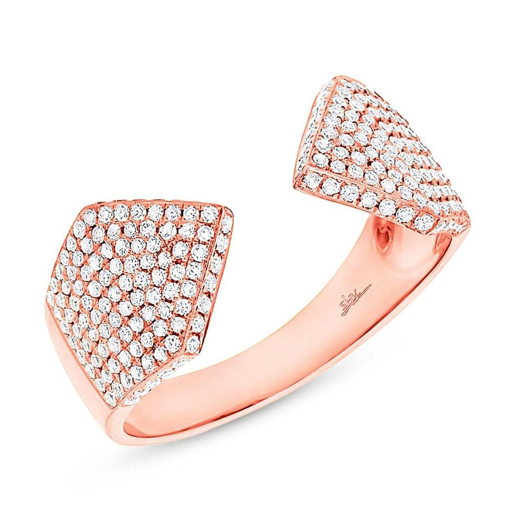 0.55 Ctw 14k Rose Gold Diamond Pave Womens Ring