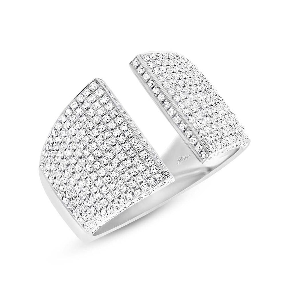 0.92 Ctw 14k White Gold Diamond Pave Womens Ring