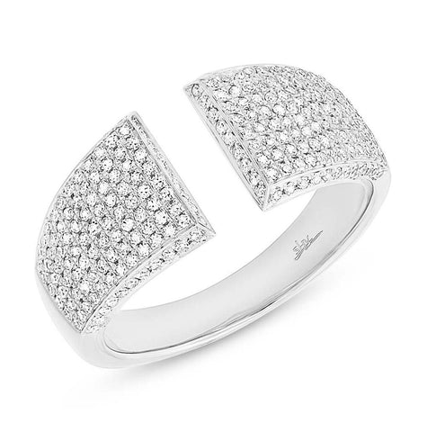 0.60 Ctw 14k White Gold Diamond Pave Womens Ring Size 2.5