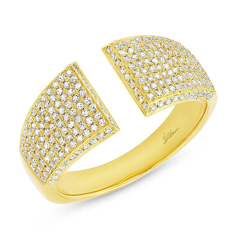 0.60 Ctw 14k Yellow Gold Diamond Pave Womens Ring