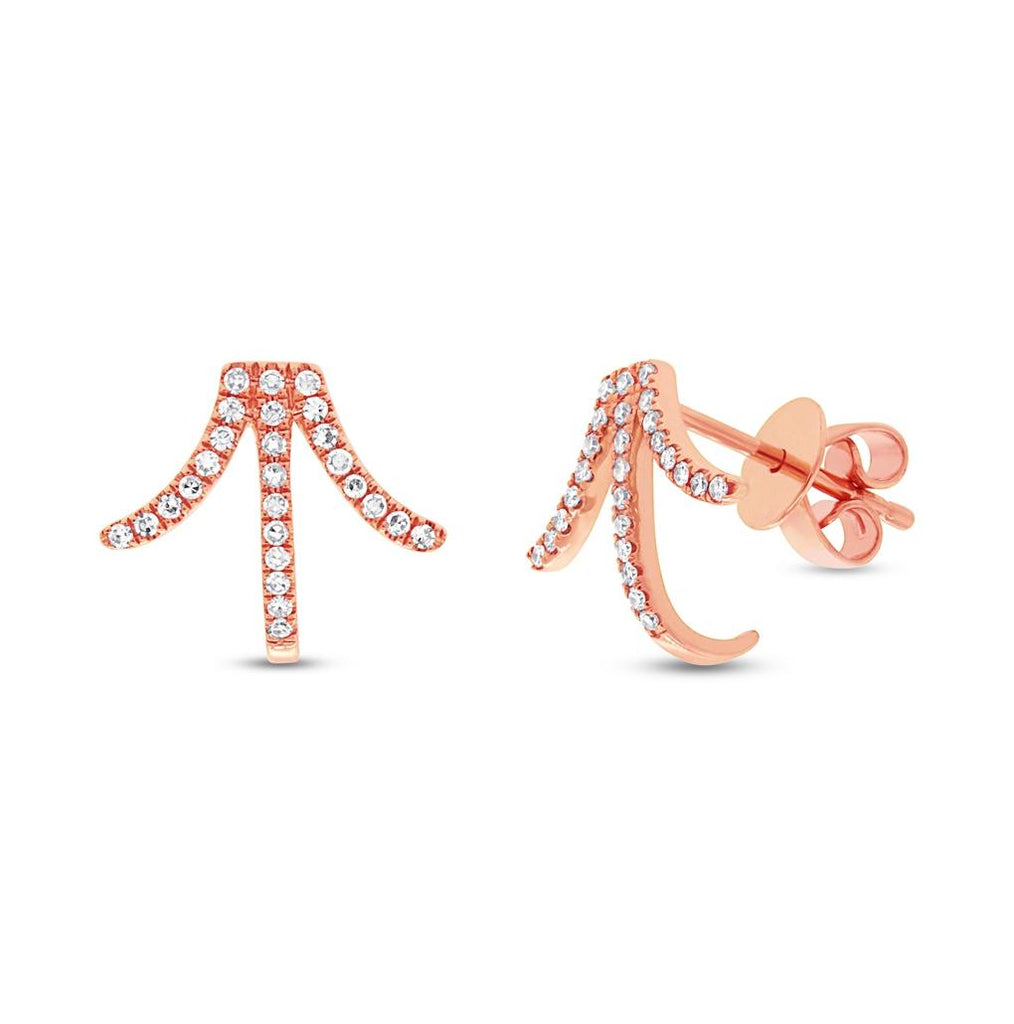 0.15 Ctw 14k Rose Gold Diamond Earring