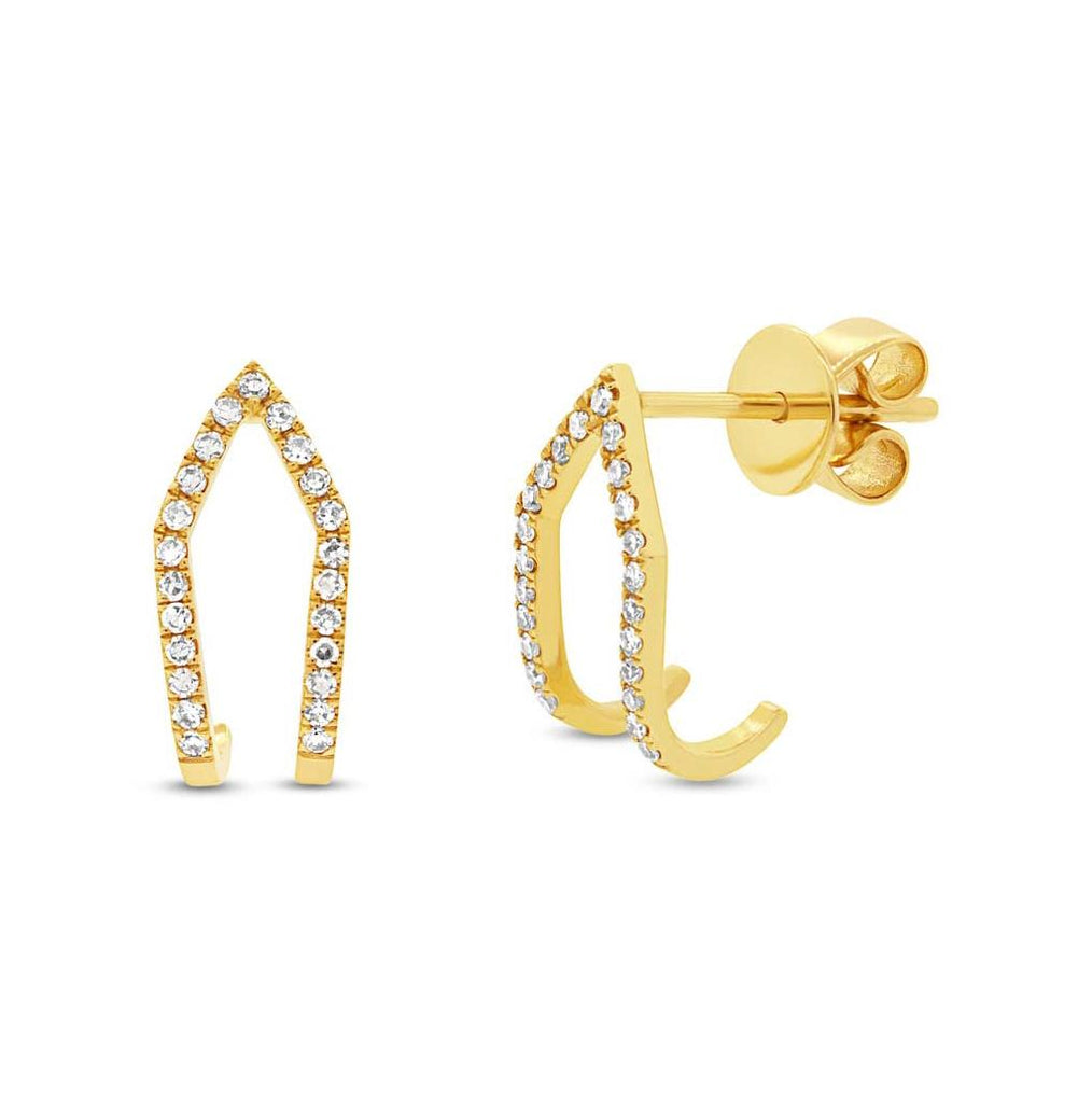 0.15 Ctw 14k Yellow Gold Diamond Earring