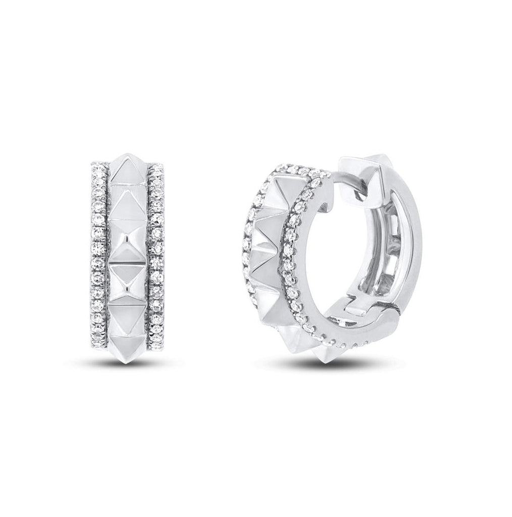 0.21 Ctw 14k White Gold Diamond Huggie Earring