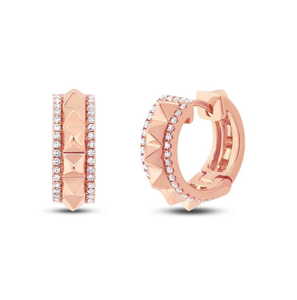 0.21 Ctw 14k Rose Gold Diamond Huggie Earring