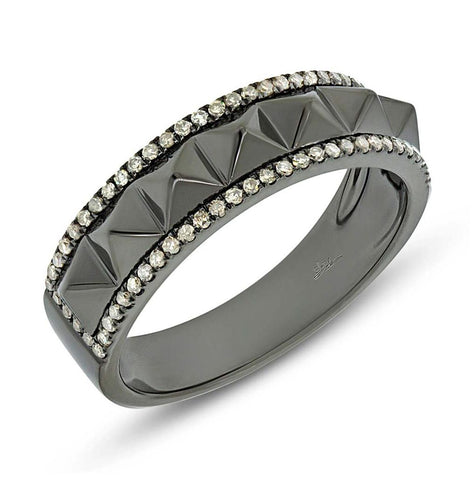 0.20 Ctw 14k Black Rhodium Gold Champagne Diamond Womens Ring