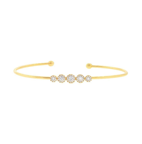 0.37 Ctw 14k Yellow Gold Diamond Bangle Bracelet