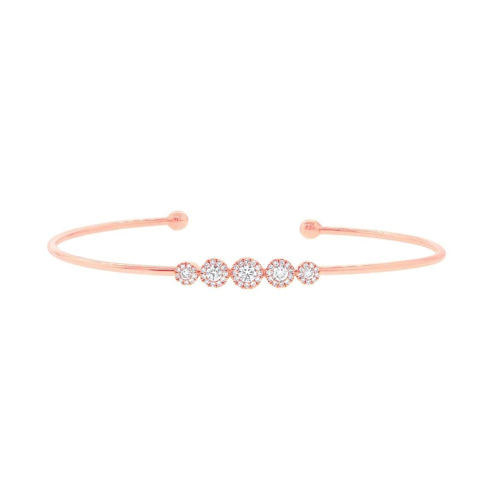 0.37 Ctw 14k Rose Gold Diamond Bangle Bracelet