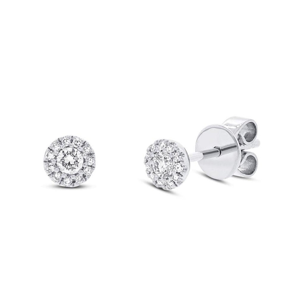 0.17 Ctw 14k White Gold Diamond Stud Earring