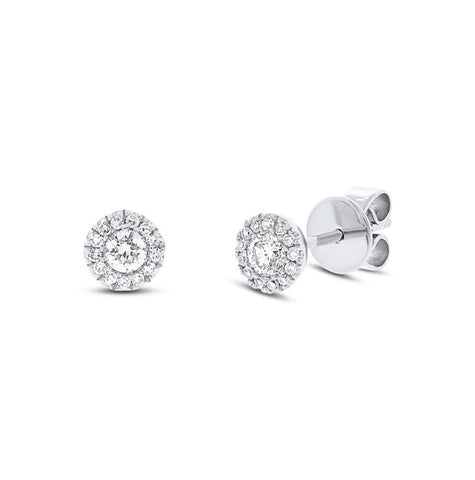 0.24 Ctw 14k White Gold Diamond Stud Earring