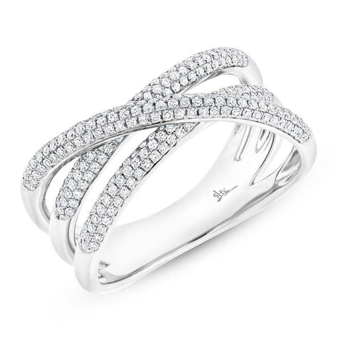 0.50 Ctw 14k White Gold Diamond Bridge Ring