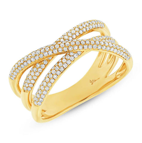 0.50 Ctw 14k Yellow Gold Diamond Bridge Ring