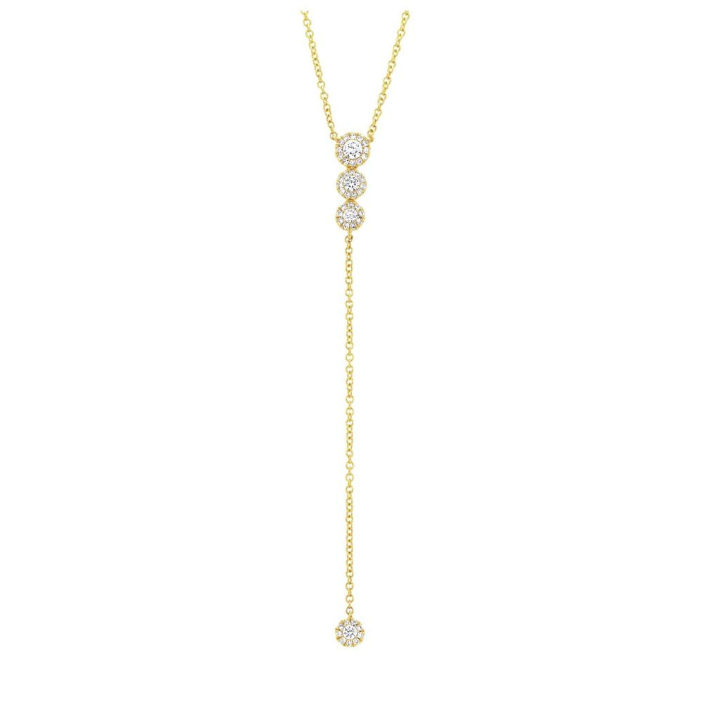 0.29 Ctw 14k Yellow Gold Diamond Lariat Necklace