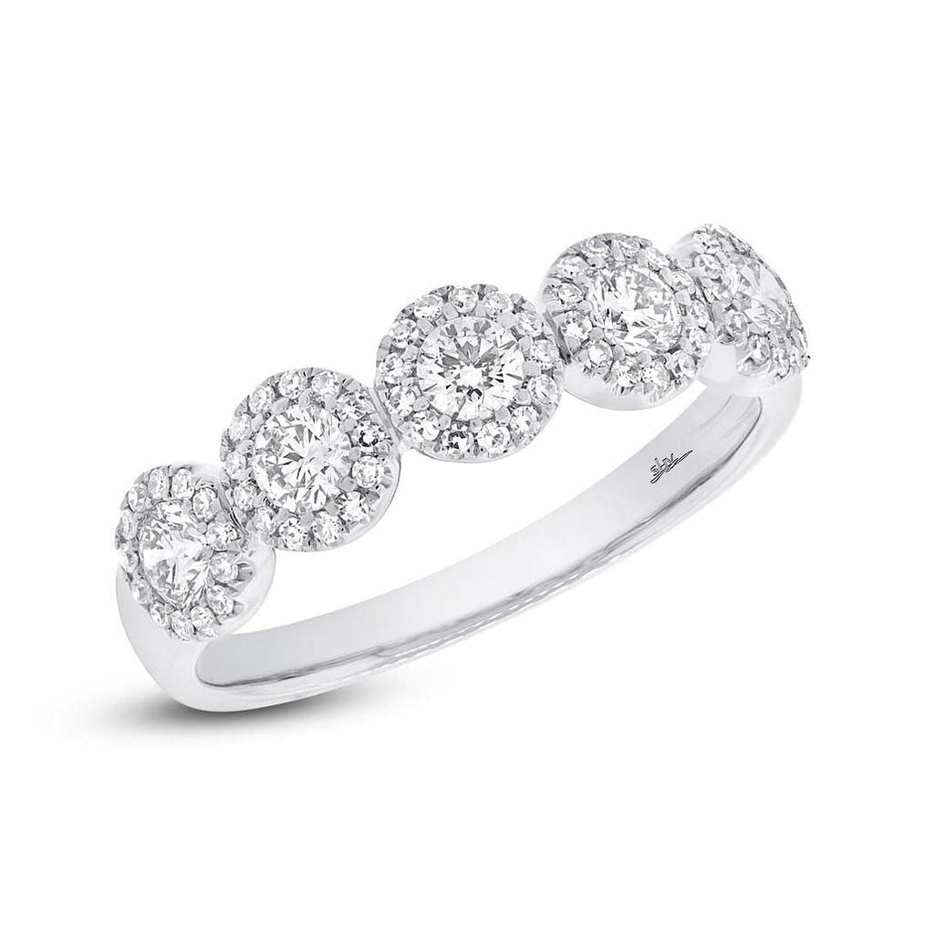 0.57 Ctw 14k White Gold Diamond Womens Ring Size 6