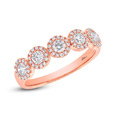 0.57 Ctw 14k Rose Gold Diamond Womens Ring Size 5.5