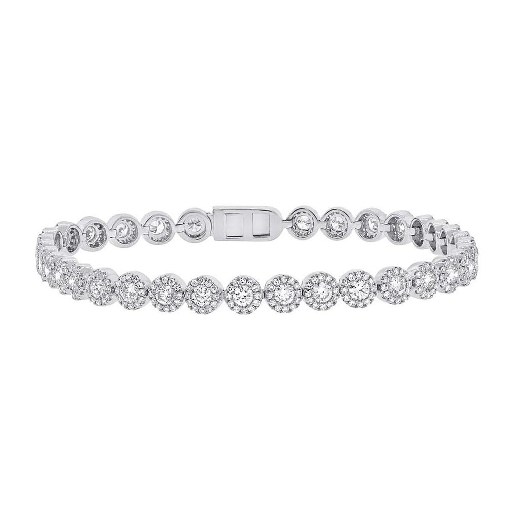 3.46 Ctw 14k White Gold Diamond Womens Bracelet