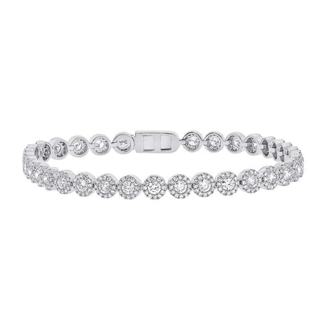 3.79 Ctw 14k White Gold Diamond Womens Bracelet