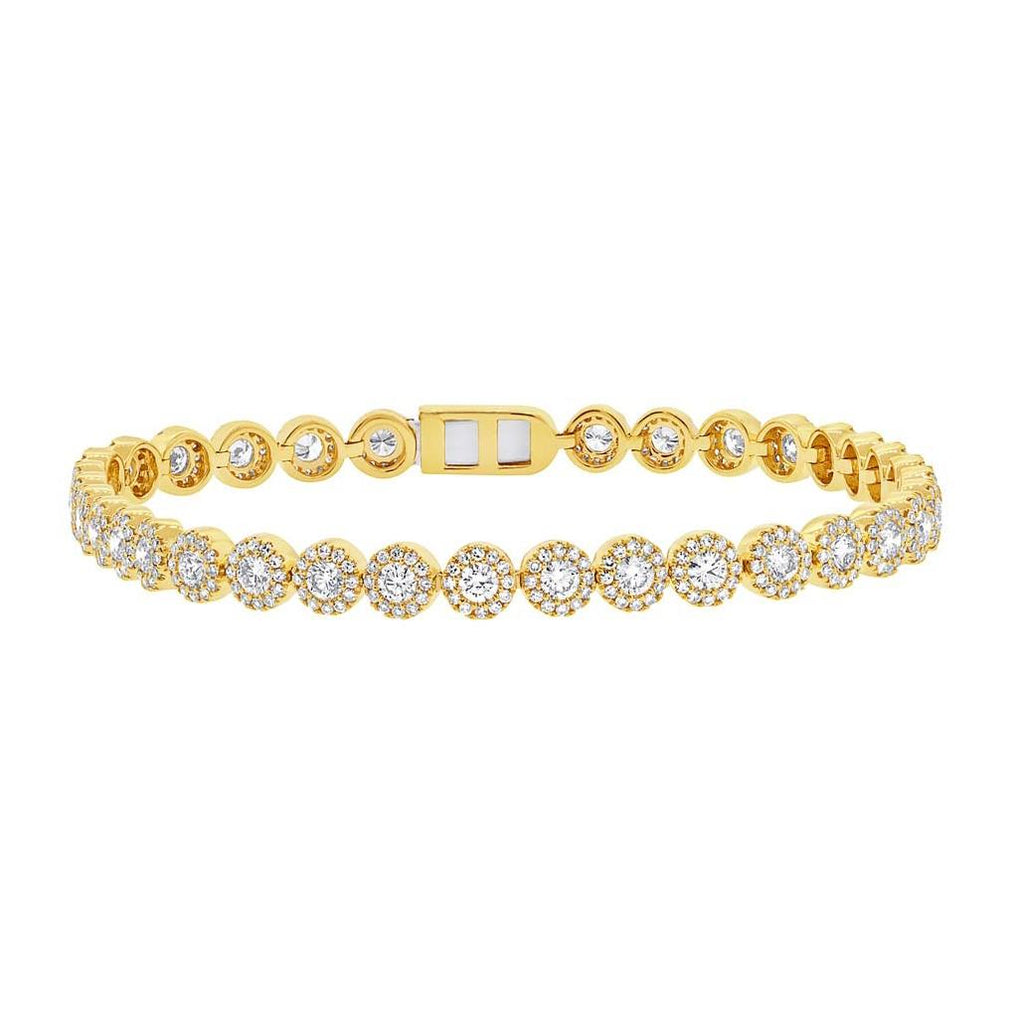 3.79 Ctw 14k Yellow Gold Diamond Womens Bracelet