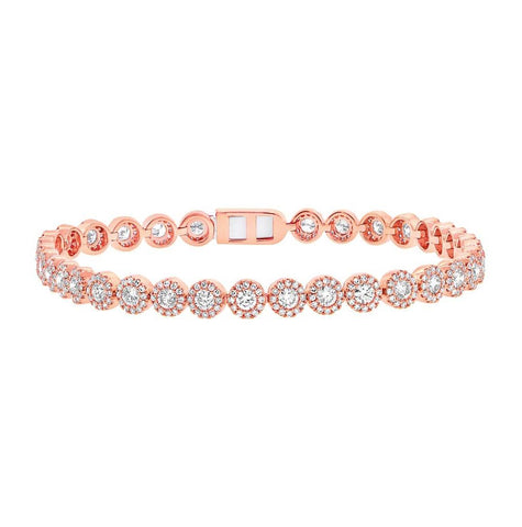 3.79 Ctw 14k Rose Gold Diamond Womens Bracelet