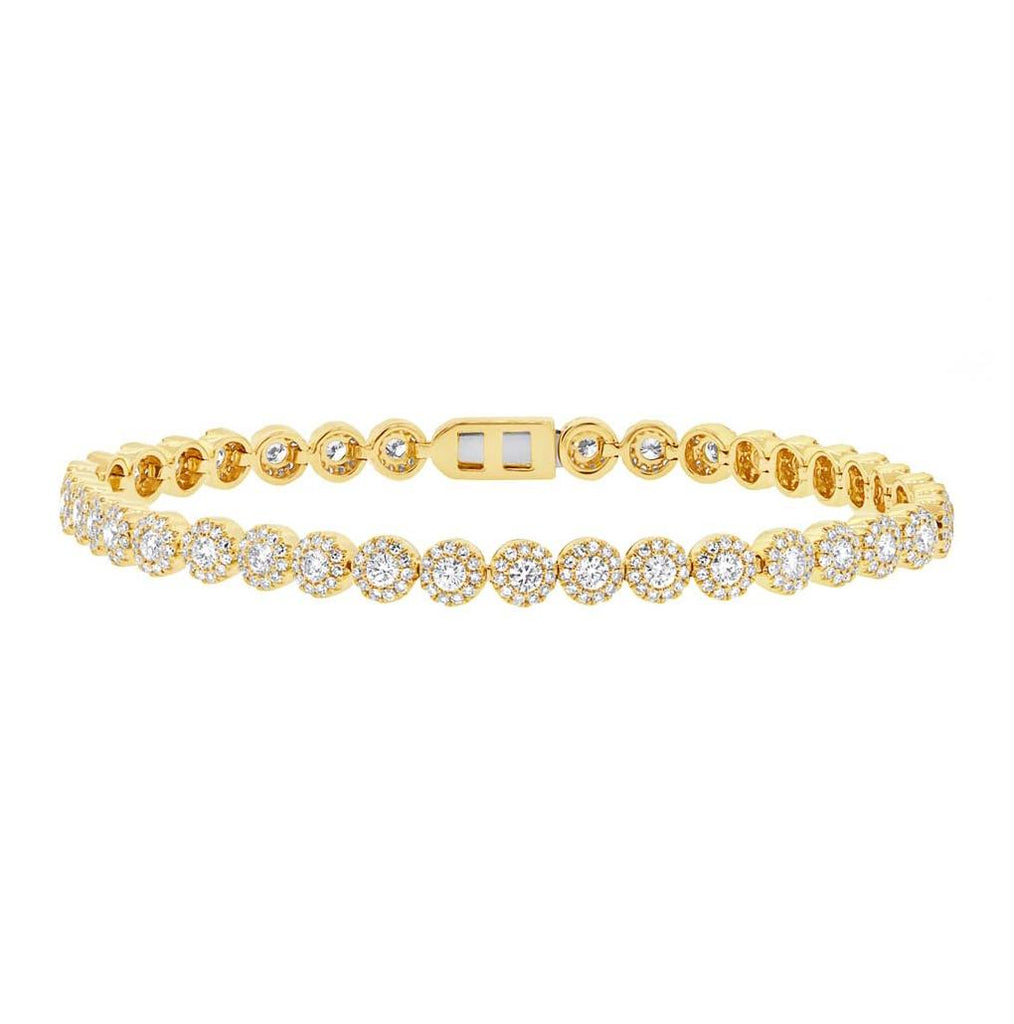 3.03 Ctw 14k Yellow Gold Diamond Womens Bracelet