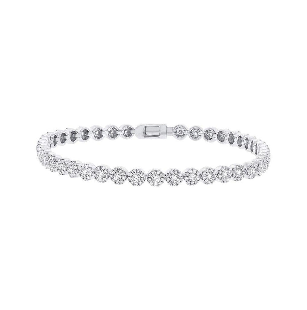 2.21 Ctw 14k White Gold Diamond Womens Bracelet