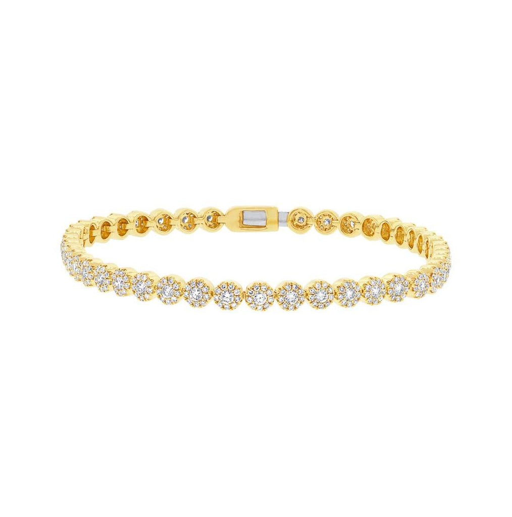 2.21 Ctw 14k Yellow Gold Diamond Womens Bracelet