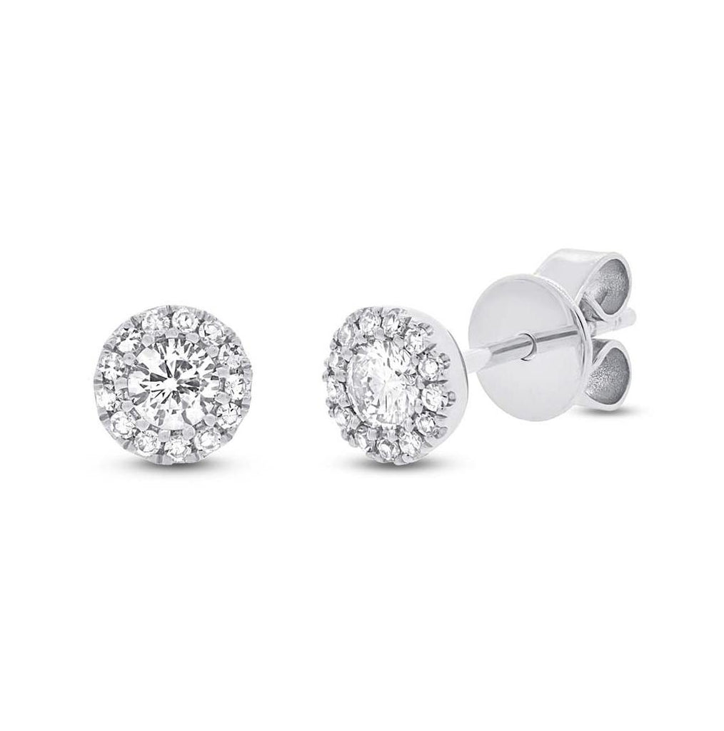 0.29 Ctw 14k White Gold Diamond Stud Earring