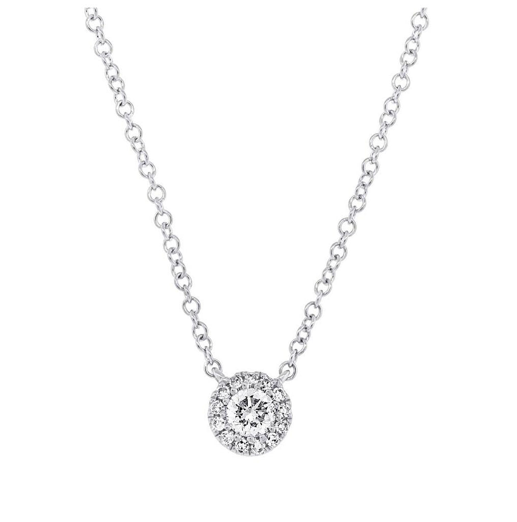 0.14 Ctw 14k White Gold Diamond Necklace