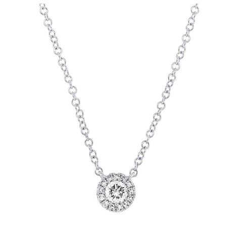 0.14 Ctw 14k White Gold Diamond Necklace