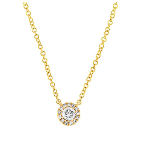 0.14 Ctw 14k Yellow Gold Diamond Necklace