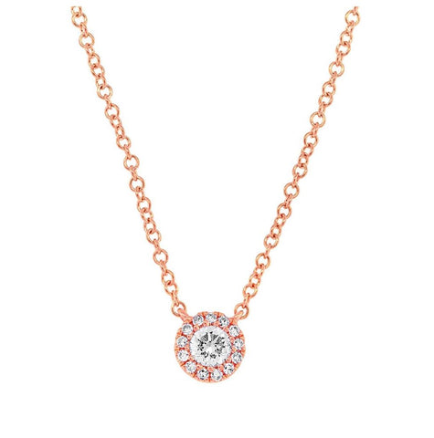 0.14 Ctw 14k Rose Gold Diamond Necklace