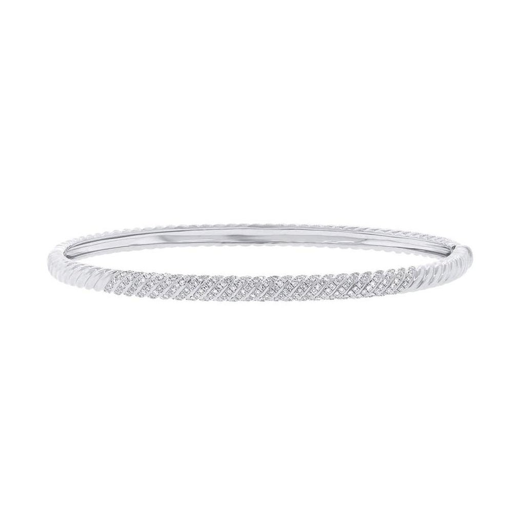 0.48 Ctw 14k White Gold Diamond Bangle Bracelet