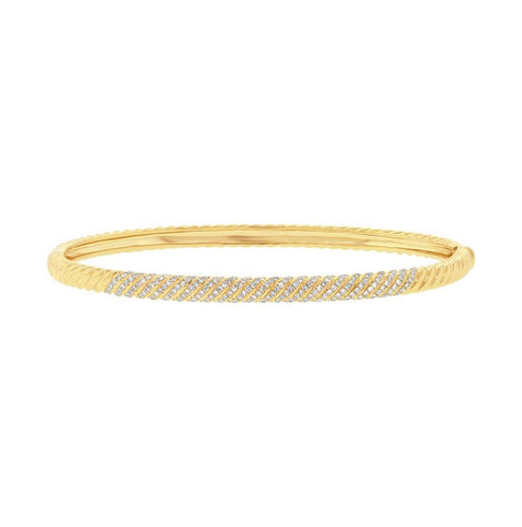 0.48 Ctw 14k Yellow Gold Diamond Bangle Bracelet