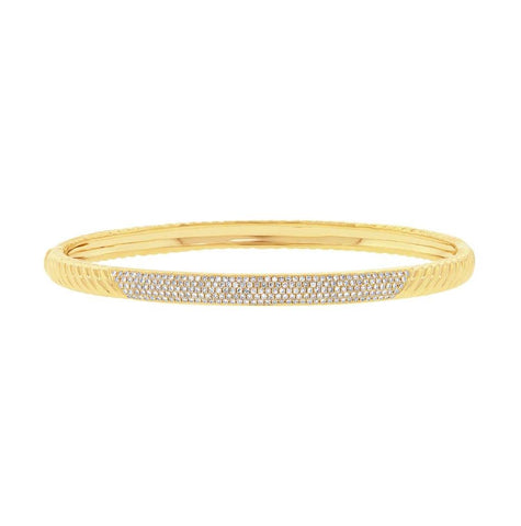 0.56 Ctw 14k Yellow Gold Diamond Pave Bangle Bracelet