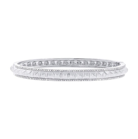 0.50 Ctw 14k White Gold Diamond Bangle Bracelet